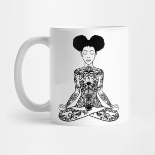 Black Woman, Meditation, Black Women, Afro Puff, Black Hair, Natural Hair Mug